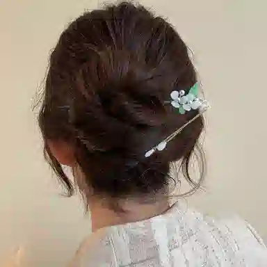 贯古今 新中式古风高端玉兰花簪子流苏步摇国风发钗子头饰 木制 发簪 女款