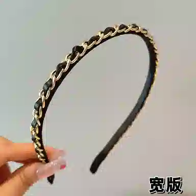 贯古今 高级感精致细边百搭压发外出头饰 高颅顶发饰 布艺 发箍 女款 黑色