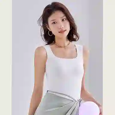 金莱克 螺纹凉感带胸垫显瘦修身防走光清爽透气宽肩带背心 女款