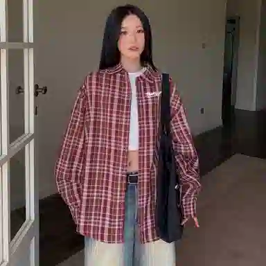 MGDOHOME Vintage Logo Striped Shirt Jacket