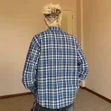 MGDOHOME Vintage Logo Striped Shirt Jacket