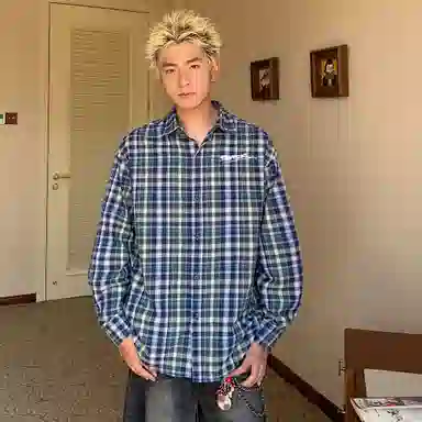 MGDOHOME Vintage Logo Striped Shirt Jacket