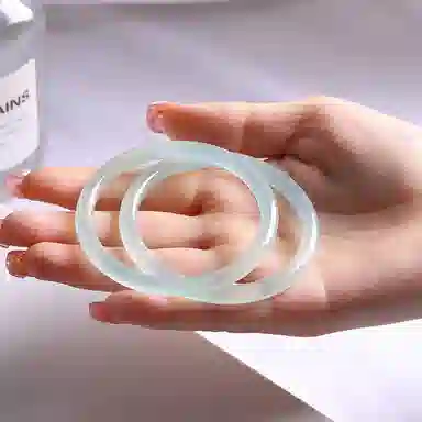 梵星饰季 水天一色 新中式国潮叮当镯 精致素圈 玉髓 玉石手镯 女款