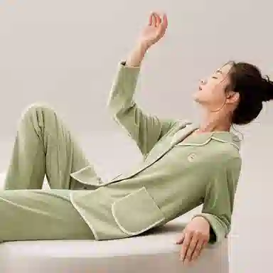 安之伴 秋冬海岛绒睡衣简约休闲保暖家居套装 女款