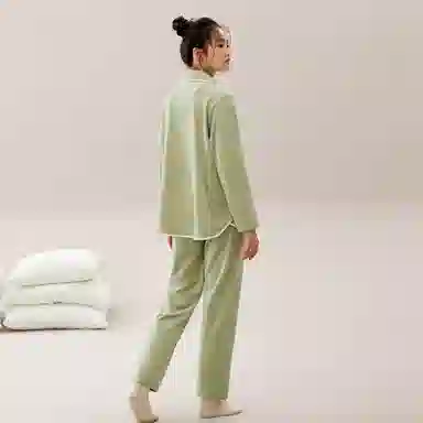 安之伴 秋冬海岛绒睡衣简约休闲保暖家居套装 女款