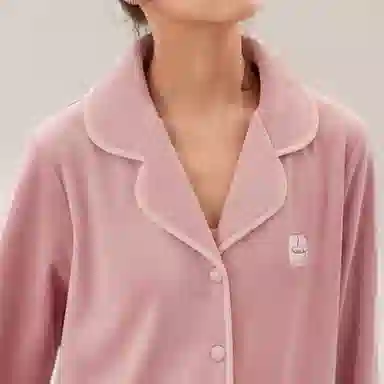 安之伴 秋冬海岛绒睡衣简约休闲保暖家居套装 女款