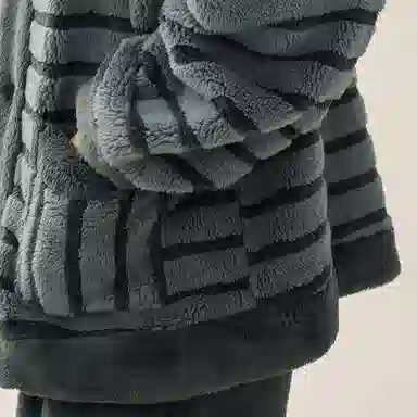 安之伴 冬季睡衣保暖双面绒锁温暖感条纹开衫家居套装 男款