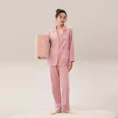 安之伴 秋冬海岛绒睡衣简约休闲保暖家居套装 女款