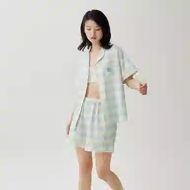 安之伴 夏季睡衣居家基础款凉感棉三件套家居套装 女款