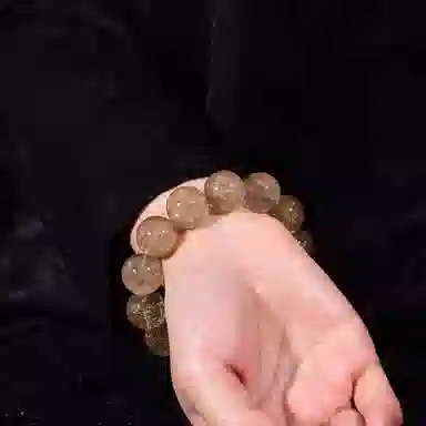 祥燕 高端珍品大尺寸财富之石金丝绵密富贵随行招财显白手饰好运天然 金发晶 手串 男女同款情侣款