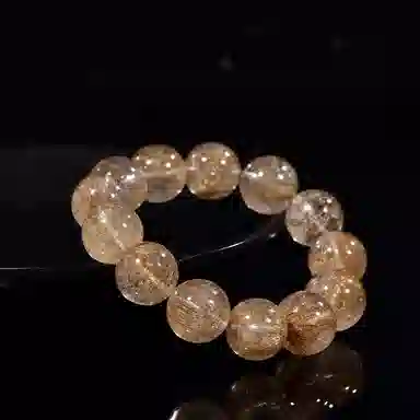 祥燕 高端珍品大尺寸财富之石金丝绵密富贵随行招财显白手饰好运天然 金发晶 手串 男女同款情侣款