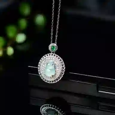 祥燕 新中式国潮轻奢潮流冰润起胶蓝水葫芦 冰种 翡翠吊坠 男女同款情侣款