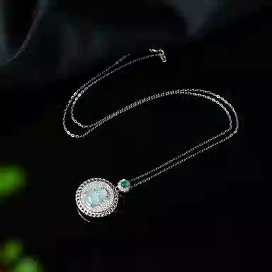 祥燕 新中式国潮轻奢潮流冰润起胶蓝水葫芦 冰种 翡翠吊坠 男女同款情侣款