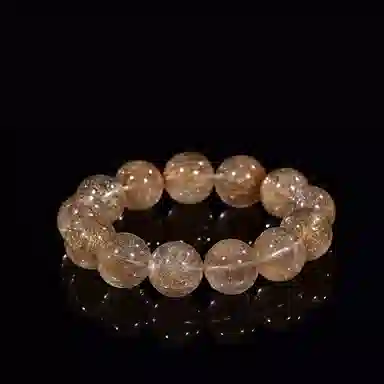 祥燕 高端珍品大尺寸财富之石金丝绵密富贵随行招财显白手饰好运天然 金发晶 手串 男女同款情侣款