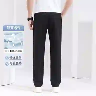 老爷车 透气夏季宽松纯色中高腰长裤休闲裤 男款