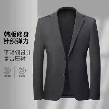 老爷车 平驳领纯色时尚修身舒适质感有型商务休闲绅士正装见客户婚礼订婚职场通勤上班西装 男款