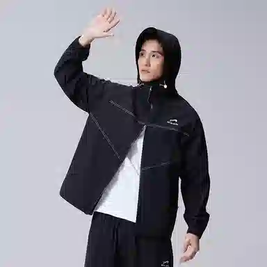 贵人鸟 拼接宽松百搭休闲连帽抽绳防晒服 男女同款