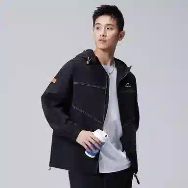 贵人鸟 拼接宽松百搭休闲连帽抽绳防晒服 男女同款