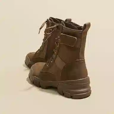 一品公主 厚底马丁春秋轻便短筒机车登山透气徒步沙漠旅游不累脚时尚百搭舒适个性美拉德西部牛仔废土风炸街小个子工装英伦风复古 户外靴 女