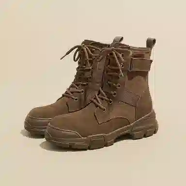 一品公主 厚底马丁春秋轻便短筒机车登山透气徒步沙漠旅游不累脚时尚百搭舒适个性美拉德西部牛仔废土风炸街小个子工装英伦风复古 户外靴 女