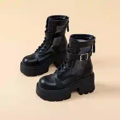 Yipin Princess Martin Boots 9cm Mesh Platform