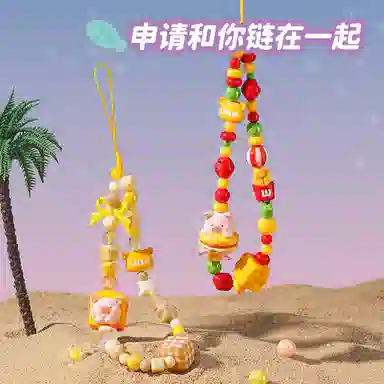 九木杂物社 罐头猪 日落海滩猪小店手机链惊喜盒挂绳 盲盒类 单个随机
