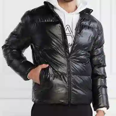 Emporio Armani EA7 Quilted Cotton Jacket Black