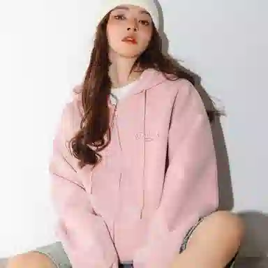 稻草人 学院风系列 简约字母印花高街重磅宽松休闲开衫连帽长袖卫衣 男女同款