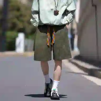 稻草人 美式高街复古简约透气舒适宽松百搭五分运动休闲短裤 男女同款
