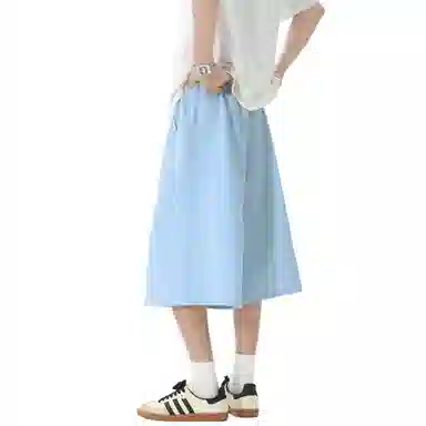 稻草人 美式复古设计感简约基础纯色宽松亲肤舒适凉感百搭日常通勤运动七分休闲短裤 男女同款