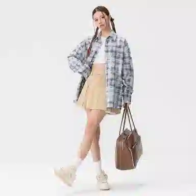 稻草人 美式嘻哈街头水洗宽松翻领休闲轻薄长袖衬衫 男女同款