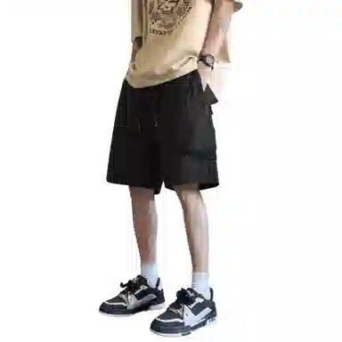 稻草人 美式学院风大口袋百搭柔软舒适宽松凉感五分工装短裤 男女同款