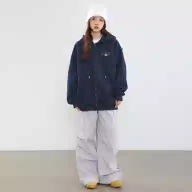 稻草人 学院风系列 简约字母印花高街重磅宽松休闲开衫连帽长袖卫衣 男女同款