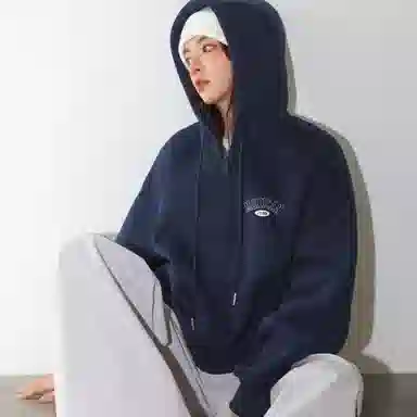 稻草人 学院风系列 简约字母印花高街重磅宽松休闲开衫连帽长袖卫衣 男女同款