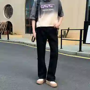帝狼牛 美式高街复古废土风多设计元素弯刀裤直筒裤等款式牛仔裤 男女同款