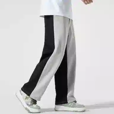 稻草人 美式潮牌撞色拼接正反两面穿系带宽松阔腿直筒百搭休闲裤 男女同款