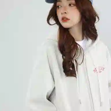 稻草人 学院风系列 简约字母印花高街重磅宽松休闲开衫连帽长袖卫衣 男女同款