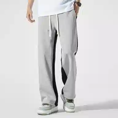 稻草人 美式潮牌撞色拼接正反两面穿系带宽松阔腿直筒百搭休闲裤 男女同款