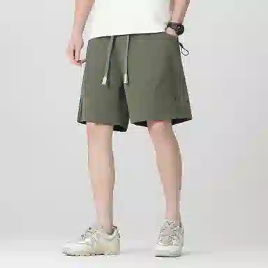 稻草人 美式学院风大口袋百搭柔软舒适宽松凉感五分工装短裤 男女同款