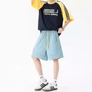 稻草人 百搭运动宽松五分休闲短裤 男女同款