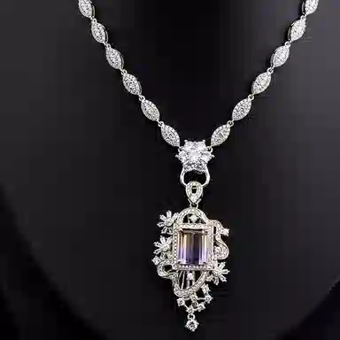 阿黛丽 紫黄晶 水晶 玉石吊坠 女款