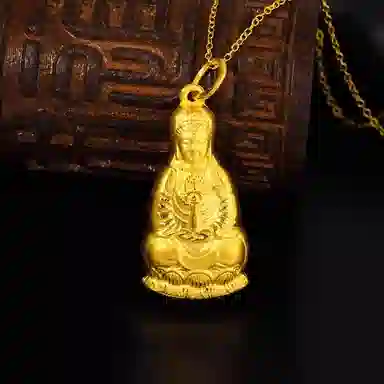 兆亮 双面观音 平安菩萨 金坠子#好运 足金 按克计价 黄金吊坠 男女同款情侣款