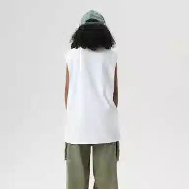 功夫熊猫 无性别主义嘻哈街头卡通字母印花宽松百搭舒适透气坎肩学院风纯棉无袖背心 男女同款