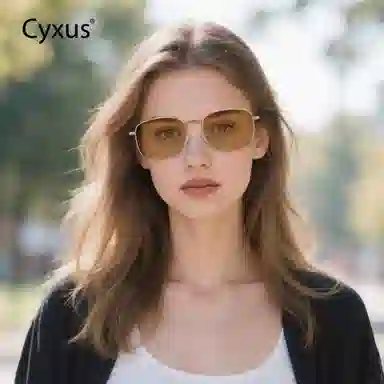 CYXUS Oval Metal Blue Light Glasses