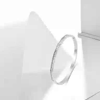 牧言 冷淡风气质简约小众设计高级感 光面闪耀单排闭口卡扣日常百搭手饰 钛钢 满天星手镯 女款