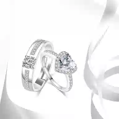 牧言 冷淡风气质简约小众设计高级感 立体闪耀爱心对戒可调节指环 合金 怦然爱意戒指 男女同款情侣款