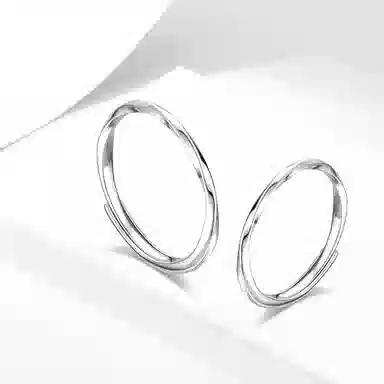 牧言 冷淡风气质简约小众设计高级感 光面立体素圈莫比乌斯对戒可调节指环 合金 水波纹戒指 男女同款情侣款