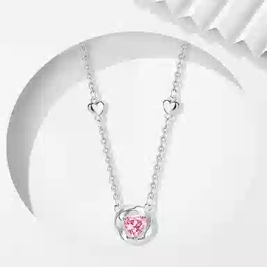 小众百搭莫比乌斯与爱心元素融合的闪耀锁骨链 合金材质 莫比乌斯心形项链 女款