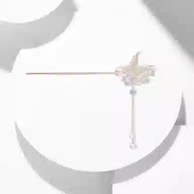 牧言 蝴蝶流苏 新中式简约小众设计高级感 镂空蝶梦极光幻彩花朵古风汉服旗袍步摇 发簪 女款