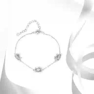 【S999纯银】 牧言 蝴蝶结小猫 甜美可爱简约小众设计高级感 光面立体闪耀在逃公主猫咪日常百搭双色闺蜜手饰 足银 手链 女款